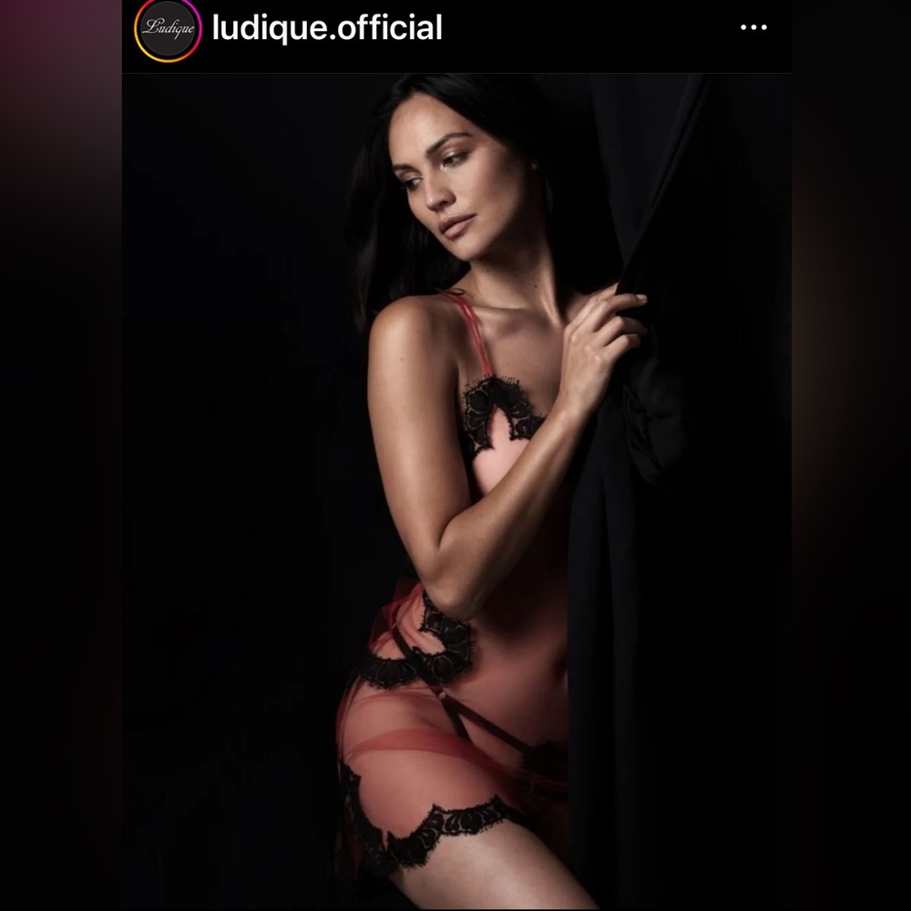 ❤️🖤 Ludique - Lilitus Invisible Mini Slip Dress in Red with Black Lace - S NWOT